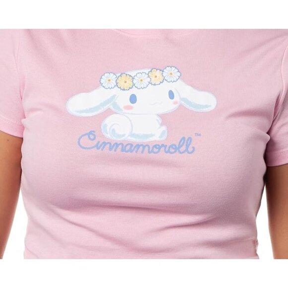 Cinnamoroll by Sanrio Flower Crown Short Sleeve Tee NEW - Picture 2 of 3
